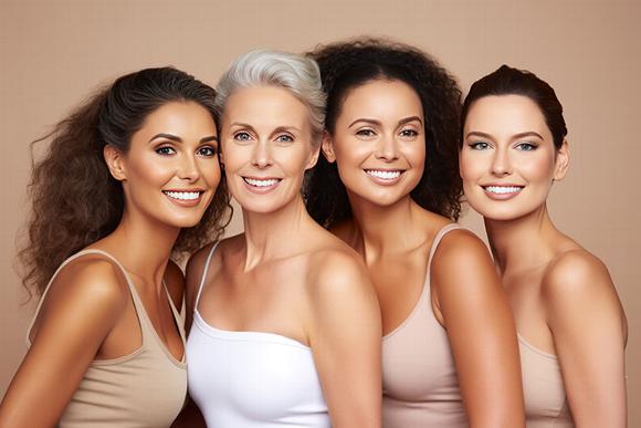 Ladies of all ages smiling together